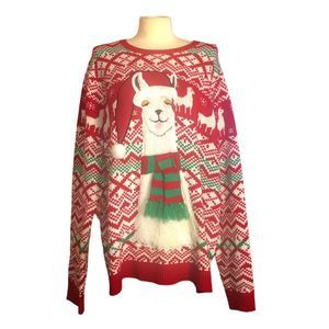 Ugly Christmas sweater llamas, Mens XL